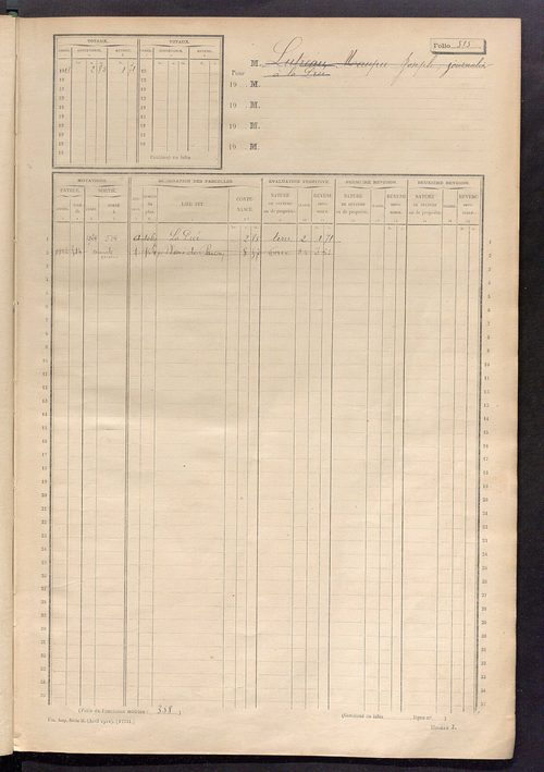 Matrice des propriétés non bâties, fol. 501 à 1100.