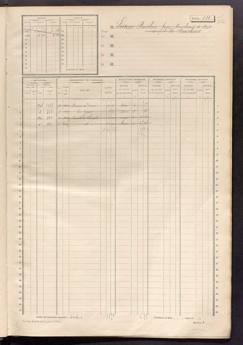 Matrice des propriétés non bâties, fol. 501 à 1100.
