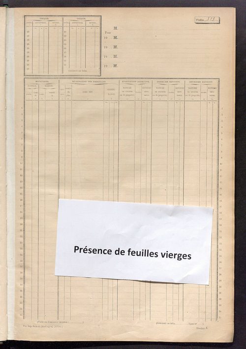 Matrice des propriétés non bâties, fol. 501 à 1100.