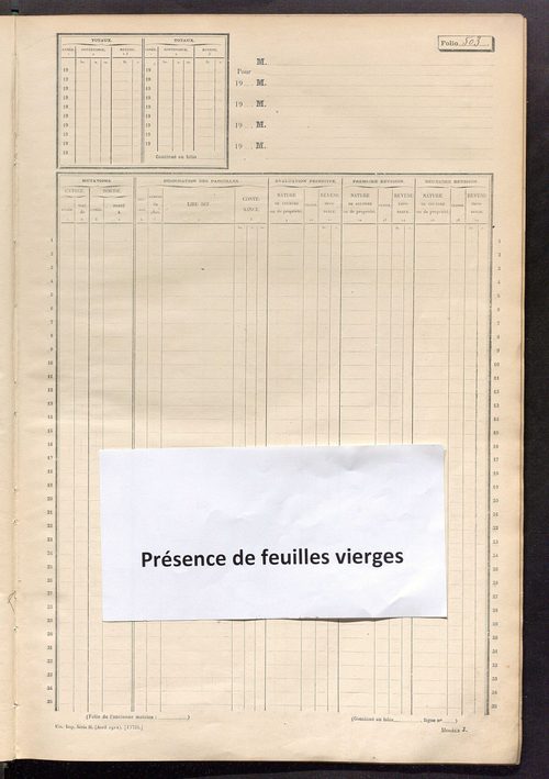 Matrice des propriétés non bâties, fol. 501 à 1100.