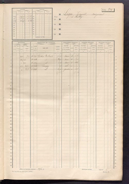 Matrice des propriétés non bâties, fol. 501 à 1100.