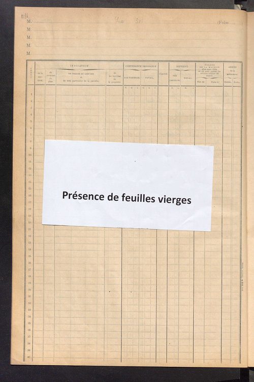 Matrice des propriétés foncières, fol. 1081 à 1138 ; table alphabétique des propriétaires.