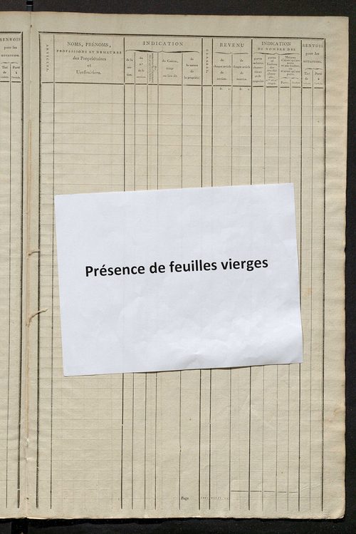 Matrice de rôle pour la contribution foncière et celle des portes et fenêtres.