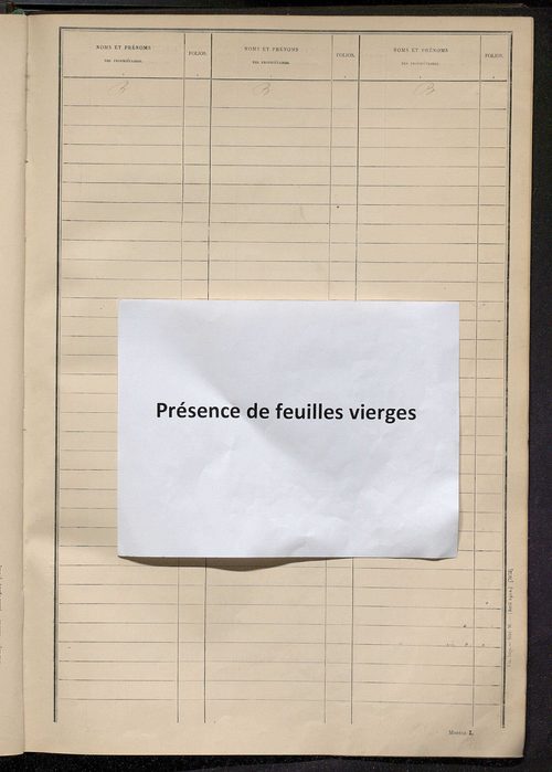 Tableau présentant les augmentations et les diminutions survenues dans la matière imposable ; récapitulation ; table alphabétique des propriétaires ; matrice des propriétés non bâties, fol. 1 à 400.