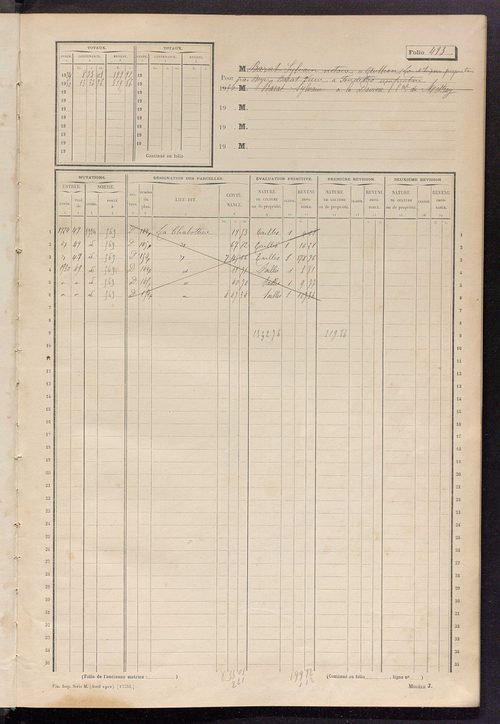 Matrice des propriétés non bâties, fol. 493 à 622.