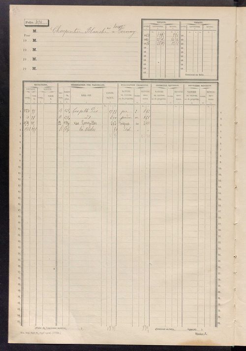 Matrice des propriétés non bâties, fol. 493 à 622.