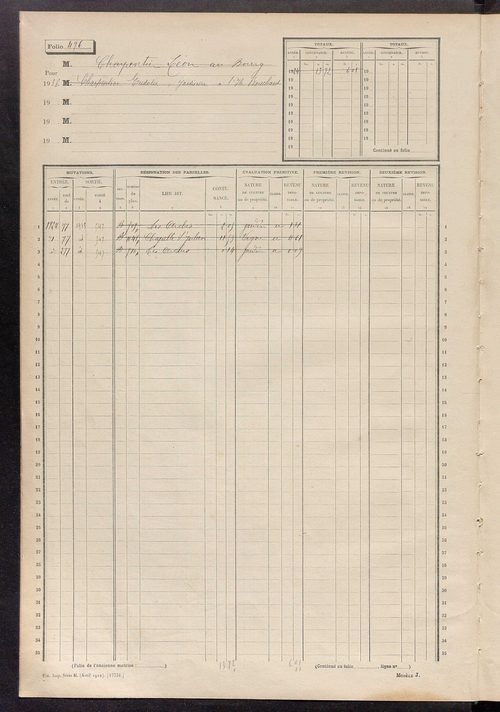 Matrice des propriétés non bâties, fol. 493 à 622.