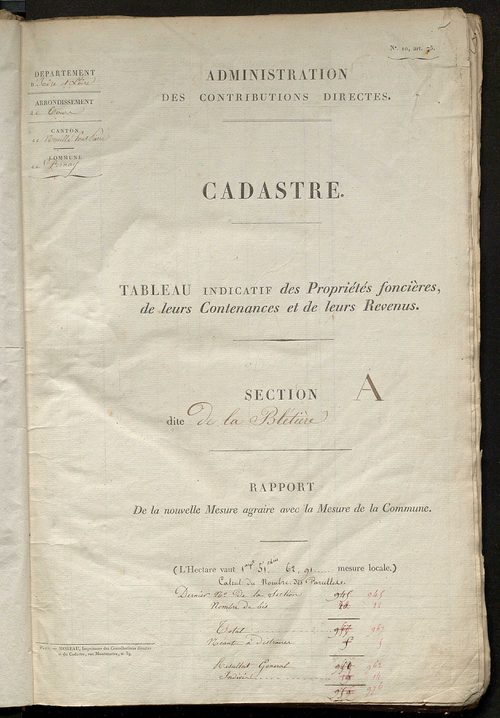 Etats de sections.