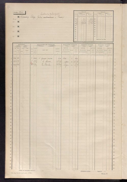 Matrice des propriétés non bâties, fol. 493 à 622.