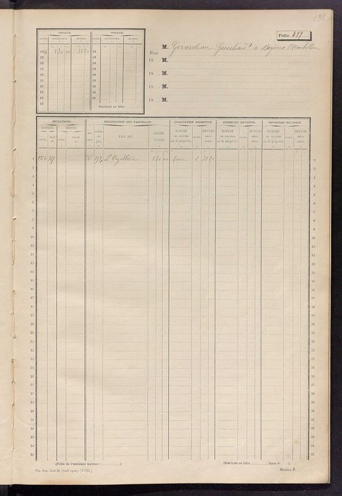 Matrice des propriétés non bâties, fol. 493 à 622.