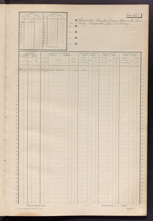 Matrice des propriétés non bâties, fol. 493 à 622.
