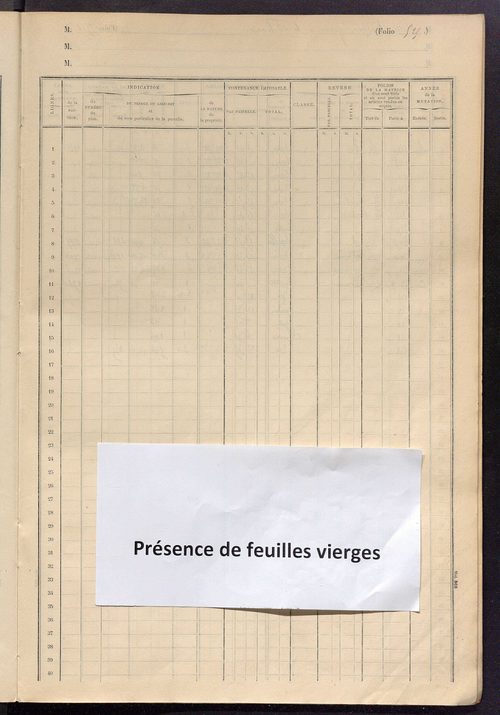 Matrice des propriétés foncières, fol. 521 à 644.