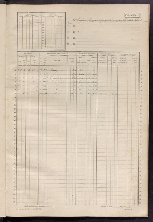 Matrice des propriétés non bâties, fol. 493 à 622.