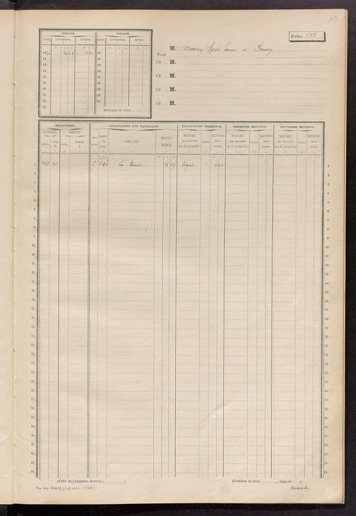 Matrice des propriétés non bâties, fol. 493 à 622.