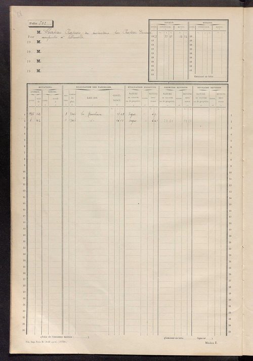 Matrice des propriétés non bâties, fol. 493 à 622.