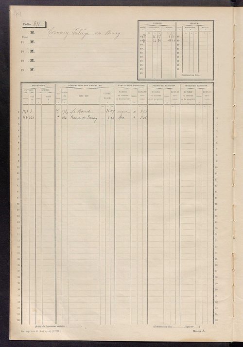 Matrice des propriétés non bâties, fol. 493 à 622.