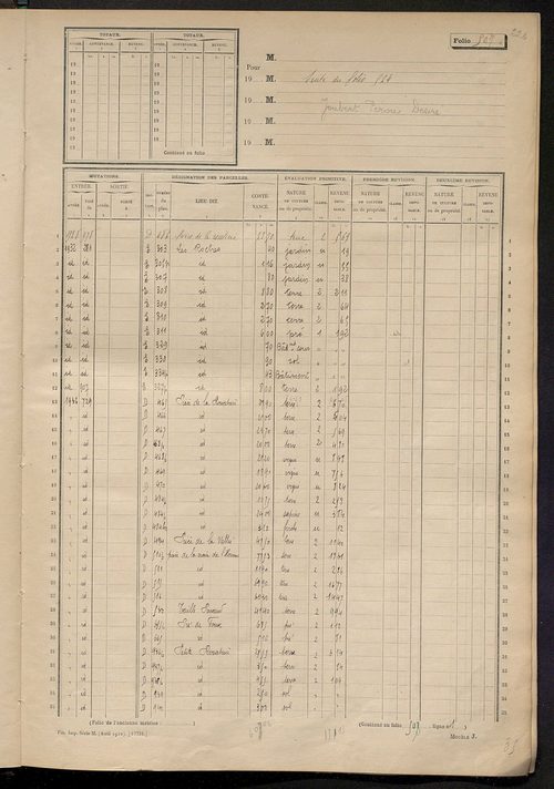 Matrice des propriétés non bâties, fol. 501 à 1100.
