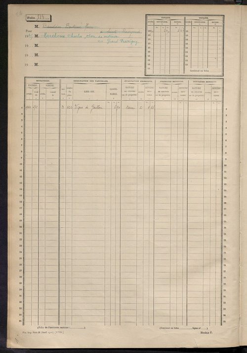 Matrice des propriétés non bâties, fol. 501 à 1100.