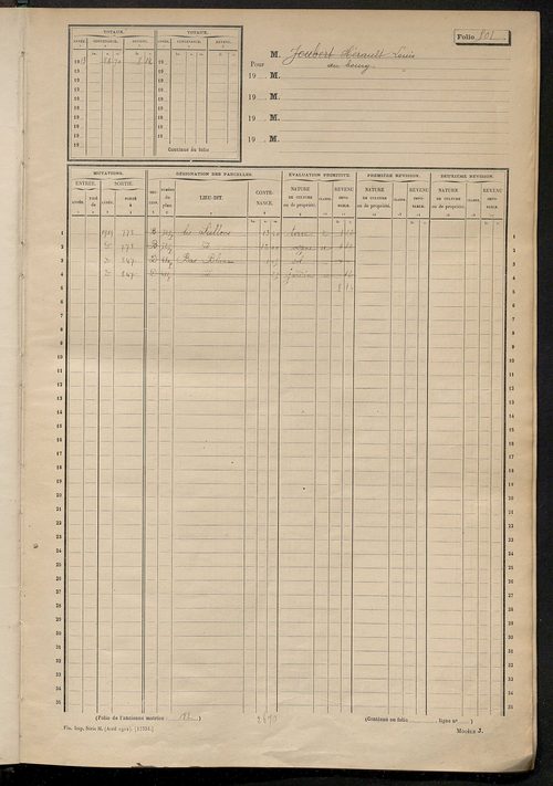 Matrice des propriétés non bâties, fol. 501 à 1100.