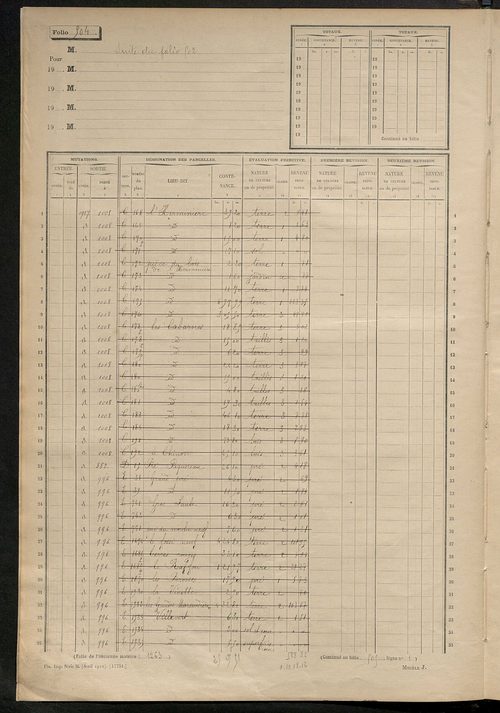 Matrice des propriétés non bâties, fol. 501 à 1100.