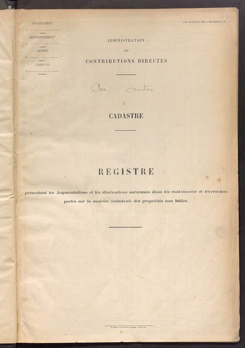 Matrice des propriétés foncières, fol. 1086 à 1189 ; table alphabétique des propriétaires.