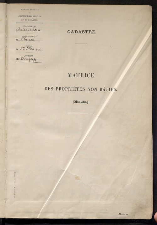 Tableau présentant les augmentations et les diminutions survenues dans la matière imposable ; récapitulation ; table alphabétique des propriétaires ; matrice des propriétés non bâties, fol. 1 à 492.