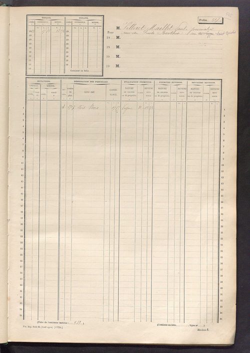 Matrice des propriétés non bâties, fol. 501 à 870.