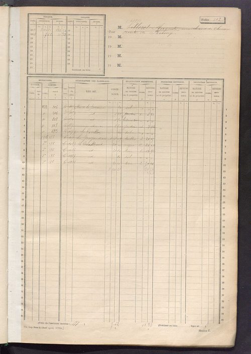 Matrice des propriétés non bâties, fol. 501 à 870.