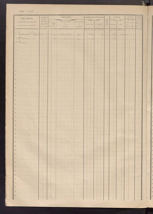 Matrice des propriétés foncières, fol. 685 à 997.