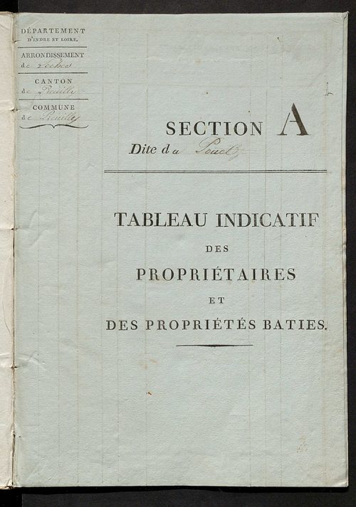 Tableau indicatif des propriétaires et des propriétés bâties.