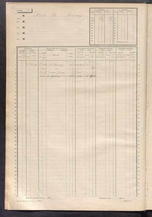 Matrice des propriétés non bâties, fol. 501 à 870.