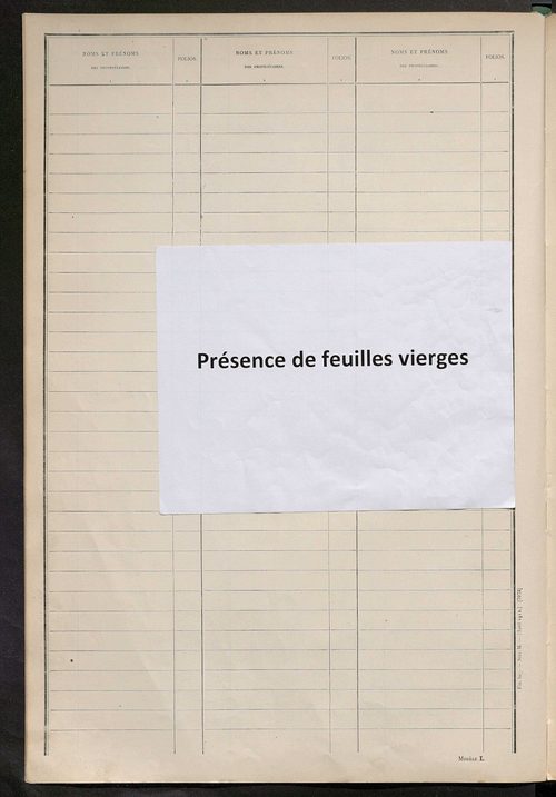 Tableau présentant les augmentations et les diminutions survenues dans la matière imposable ; récapitulation ; table alphabétique des propriétaires ; matrice des propriétés non bâties, fol. 1 à 500.