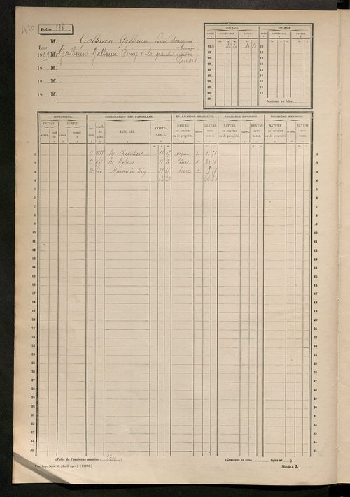Matrice cadastrale des propriétés non bâties, fol. 597 à 1192.