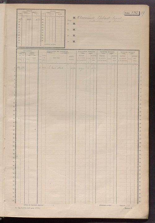 Matrice cadastrale des propriétés non bâties, fol. 1793 à 2038.