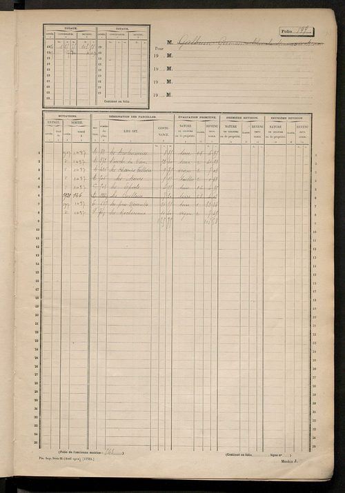 Matrice cadastrale des propriétés non bâties, fol. 597 à 1192.