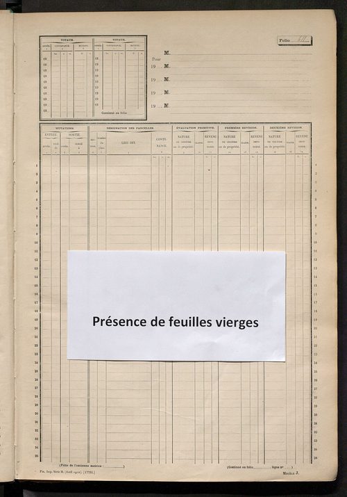 Matrice cadastrale des propriétés non bâties, fol. 597 à 1192.