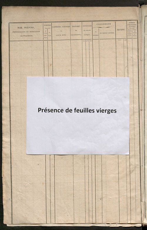 Etats de sections.