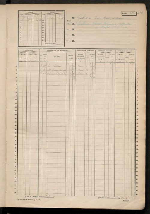Matrice cadastrale des propriétés non bâties, fol. 597 à 1192.