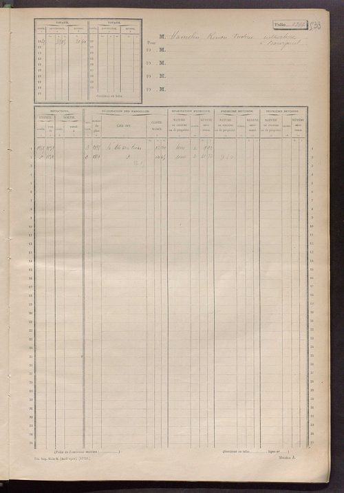 Matrice cadastrale des propriétés non bâties, fol. 1793 à 2038.