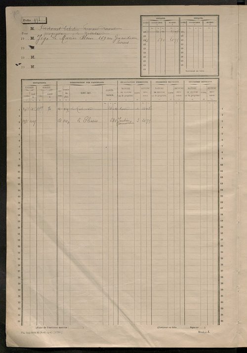 Matrice des propriétés non bâties, fol. 997 à 1298.