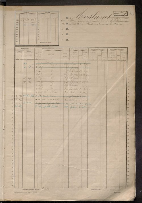 Matrice des propriétés non bâties, fol. 497 à 996.