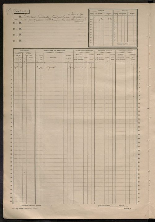Matrice des propriétés non bâties, fol. 997 à 1298.