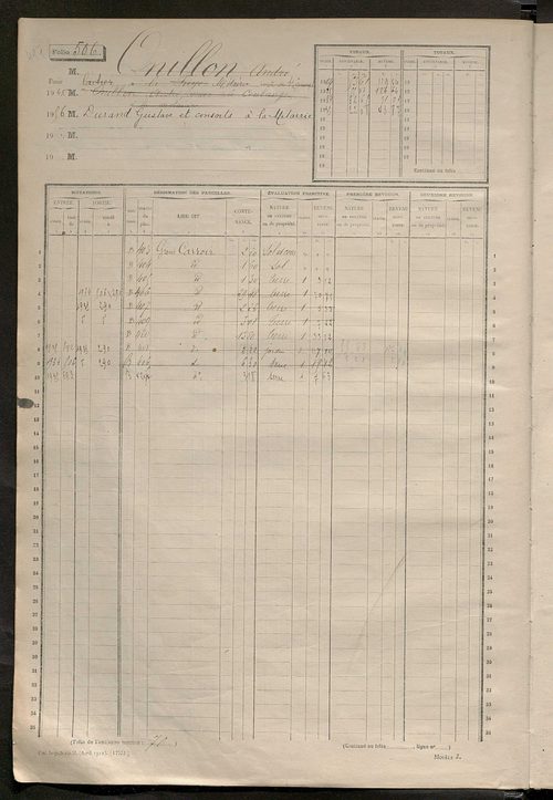 Matrice des propriétés non bâties, fol. 497 à 996.
