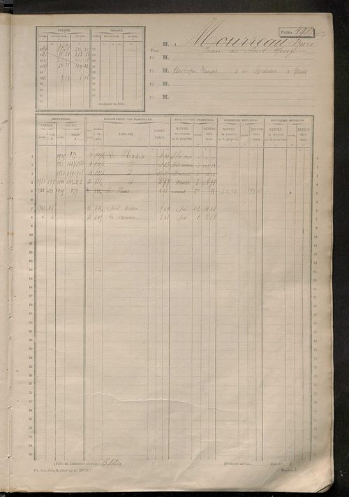 Matrice des propriétés non bâties, fol. 497 à 996.
