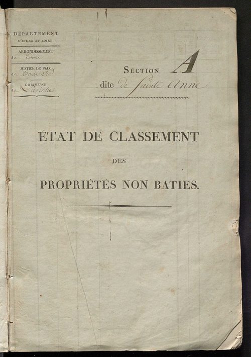 Etat de classement des propriétés non bâties.