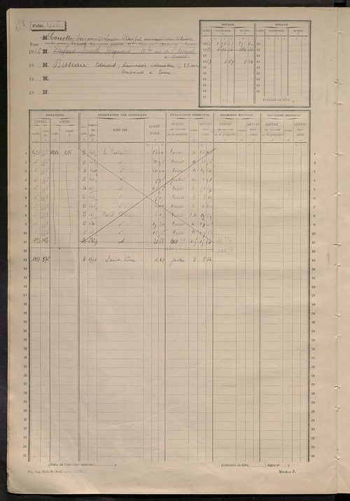 Matrice des propriétés non bâties, fol. 997 à 1298.