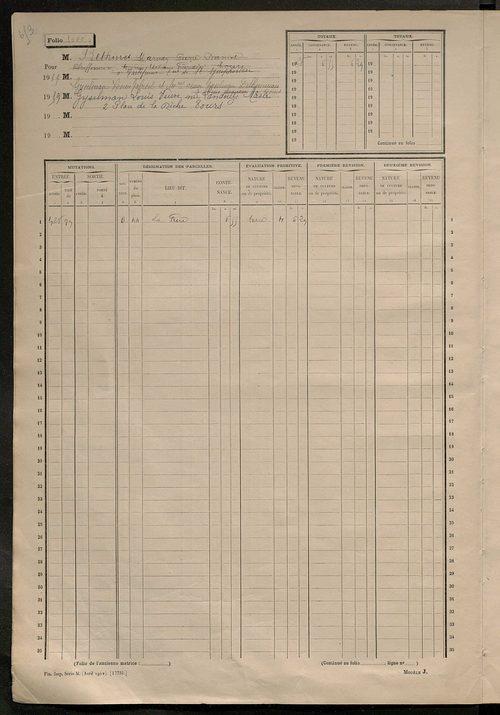 Matrice des propriétés non bâties, fol. 997 à 1298.