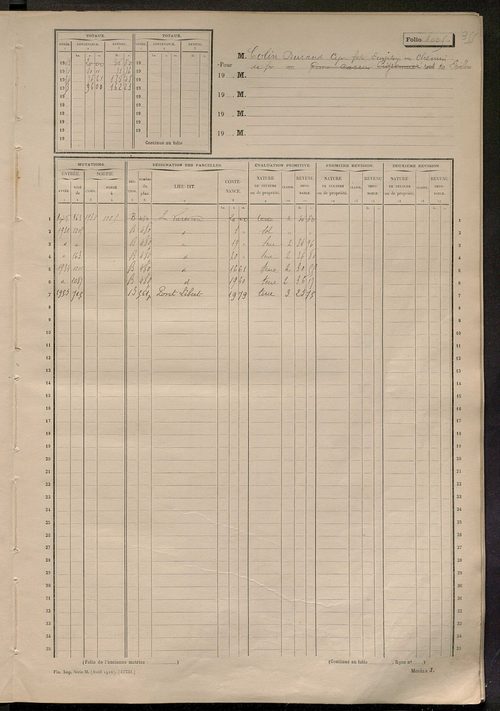 Matrice des propriétés non bâties, fol. 997 à 1298.