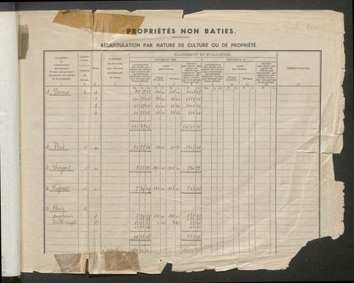 Table des comptes de la matrice. Comptes actifs personnes morales et A - Bio.