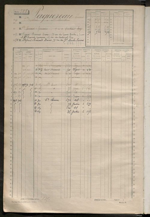 Matrice des propriétés non bâties, fol. 497 à 996.